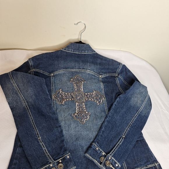Ethyl Vintage Denim Western core bling Jean jacket. - Picture 5 of 8